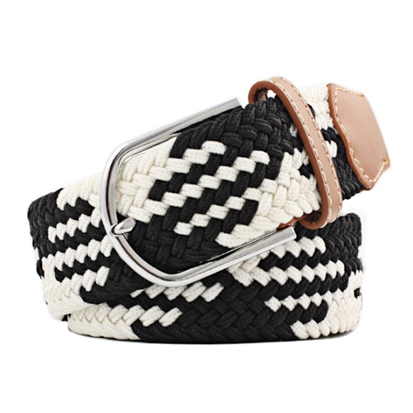 Bälte canvas 23 mönster storlek W26-W36 stretch justerbar längd: 21 Black/white multicolor