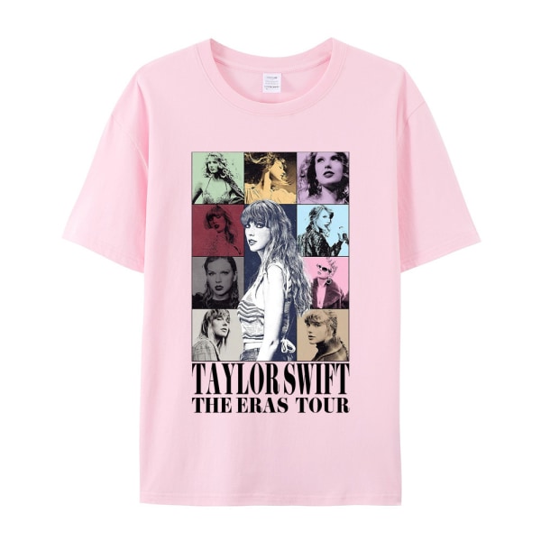 Taylor Swift trykt T-shirt med korte ærmer til damer, rosa, XL rosa XL