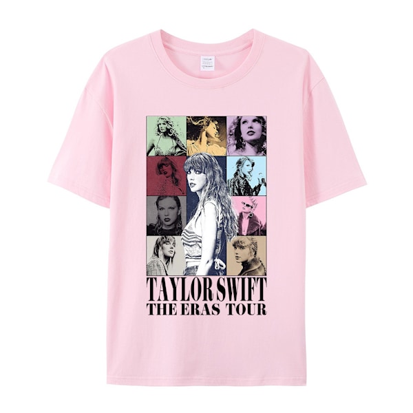 Taylor Swift trykt T-skjorte med korte ermer for kvinner, rosa, XL rosa XL