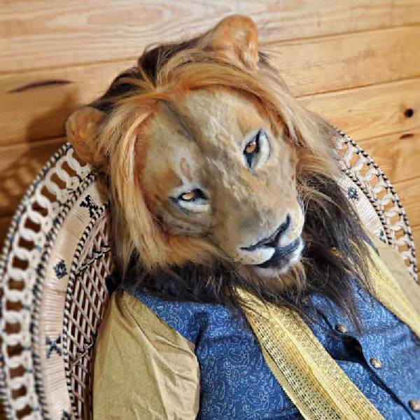 Halloween-skräck latex stoppad djurhuvudmask dansfest simulering cosplay Lion