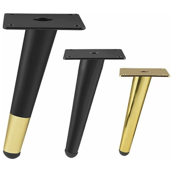 4 stk. sorte matte 12 cm vinklede koniske møbelben til sofa og TV-bord, kompatible med IKEA