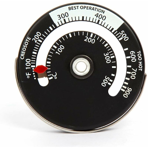 Magnetisk Komfur Brændeovn Termometer Pejs Temperaturmåler til Røgrør Brændefyr Grill