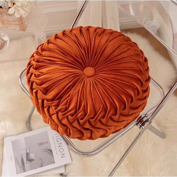 ins pumpa kudde runt kudde sittkudde midjekudde vardagsrum soffa homestay veckad hjul futon kudde Orange 41*41cm