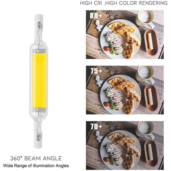 R7s LED-pære 10W kald hvit 2-pakning dimbar halogen erstatning
