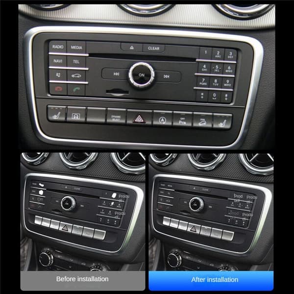 Bil Senterkonsoll CD Panel Multimedia Knapp Klistremerker for W218 2014-2017 GLA X156 2013-2016