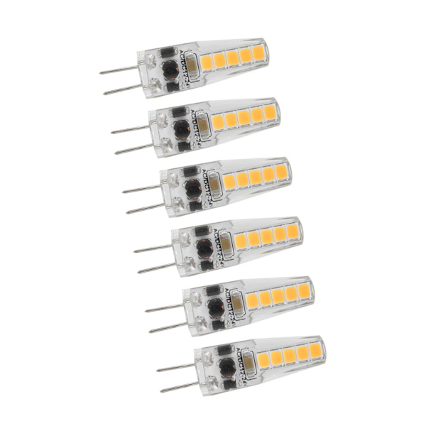 10 stk G4 LED-pærer 2W Bi Pin Base Dimbare pærer til lysekrone Taklampe Bordslampe Varm hvit 3000K AC 12‑24V
