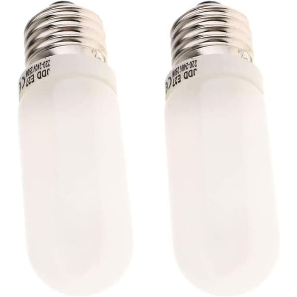 2 stk. 250W 220-240V E27 Frostede Halogenpærer, Kompatible med Studio Strobelys