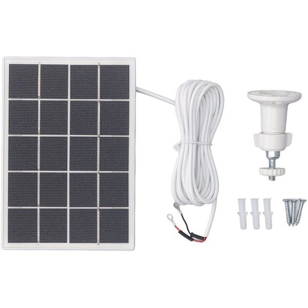 3W 5V Solpanel Professionell Effektiv Monokristallin Kisel Solpanel Laddare för Utomhussäkerhetskamera Vit, DUBUNS