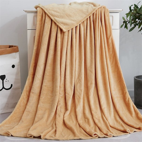 Ensfarvet tæppe Coral Fleece Tæppe Gave Aircondition Tæppe Flannel Tæppe Yoga Cover Tæppe Sky Blue 50 * 70cm kæledyrstæppe