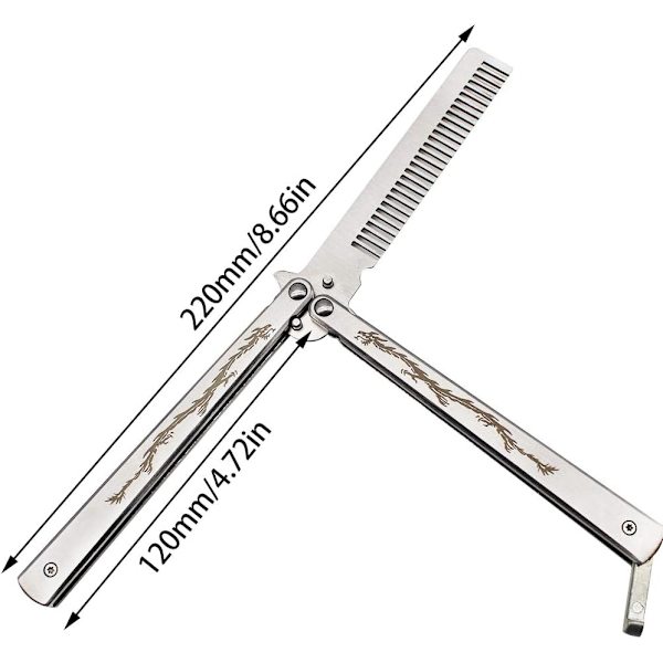Fjärilskam i rostfritt stål Vikkam Balisong Metal Comb T