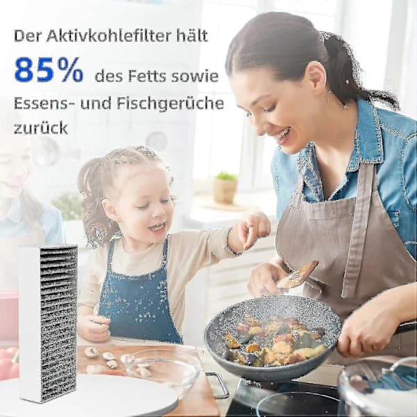 4-pak emhætte kulfilterudskiftning til Bosch Siemens Neff Gaggenau Constructa recirkulation 193 x 75 x 35 mm