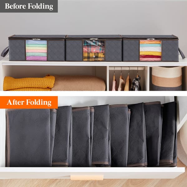3-pack 35L Vikbara Förvaringsväskor för Kläder, Filtar, Under-Sängen Organizer, Lock Ingår