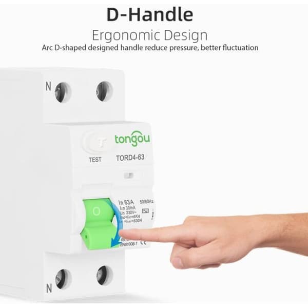 63A 100mA 2P Elektromekanisk Differensialstrømbryter Kompatibel med Elektriske Systemer
