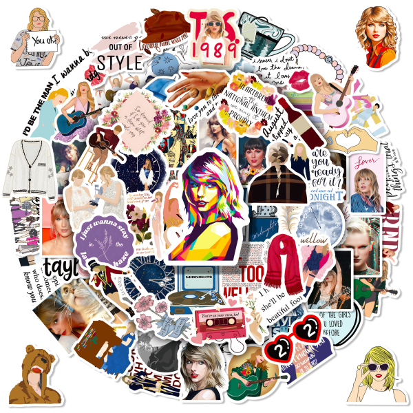 50 Taylor-tarraa uutta laulajaa Taylor Swiftiä Taylor Swift -tarroja T01041601 50PCS
