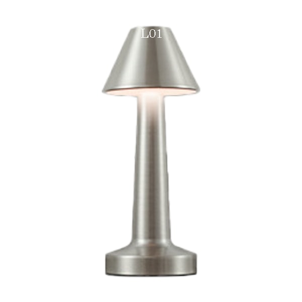 Retro barbordlampe skrivebords nattlys lading utendørs musikk restaurant bordlampe atmosfærelys C Silver