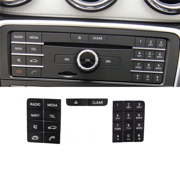 Bil Senterkonsoll CD Panel Multimedia Knapp Klistremerker for W218 2014-2017 GLA X156 2013-2016