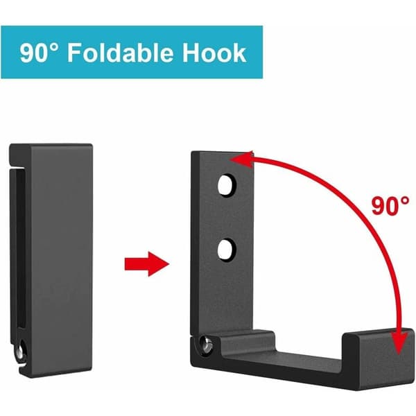 Foldbare knager aluminiumslegering vægophæng sort