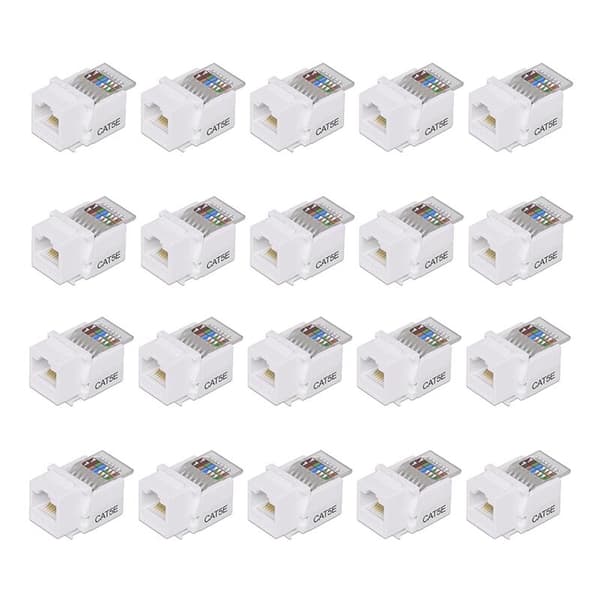 20 stk CAT5E UTP Netværksmodul RJ45-stik Informationsudtag Computerudtag Adapterkabel