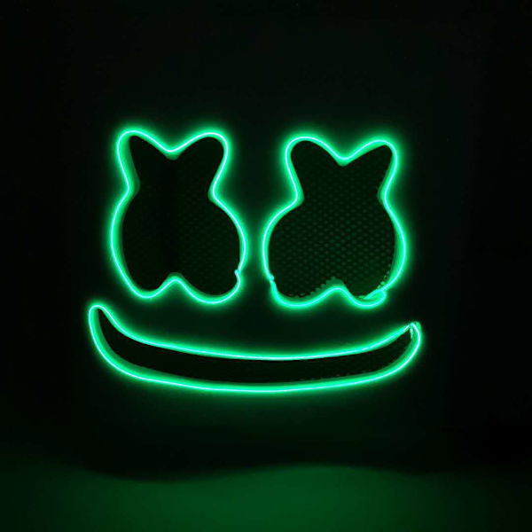 Marshmallow DJ-huvudskydd LED-upplyst EVA-huvudskyddsmask Green