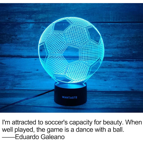3D fotbollslampa presenter för pojkar, flickrum, nattlampa T