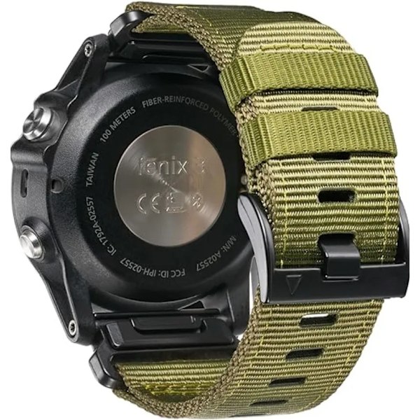 22 26mm Nylon Militærrem Til GARMIN FENIX7 7X PRO 6 6X Blød Holdbar Rem Krop Til 965 Instinct Udskiftningsrem Khaki khaki