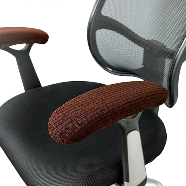Kontorstol Armlænsbetræk Par, Elastisk Polyester Vaskbare Armlænsbeskyttere til Hjemmekontor, Mørkebrun 23-40 cm Dark brown