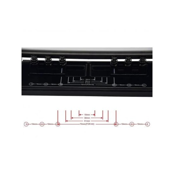 Justerbar 6-hulls hullmaskin for A5-størrelse, 6-rings permer