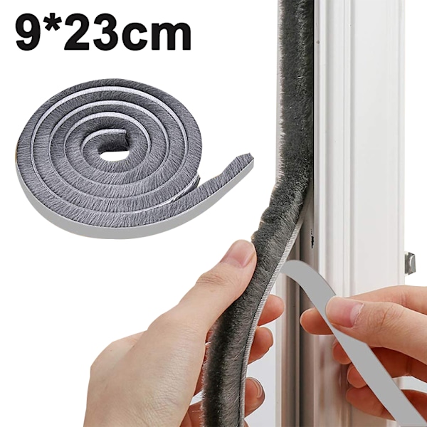Harjasteippa itseliimautuva ovitiiviste, harjasteippa tiiviste Harmaa Gray 9*23mm