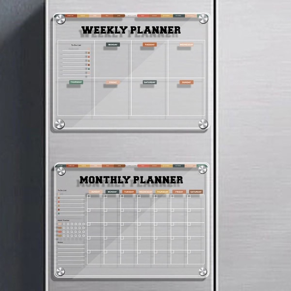 Magnetisk akrylkalender - Transparent kylskåpskalender 1 1 1