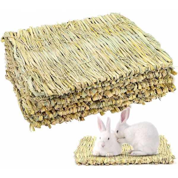 Gräsmatta vävd sängmatta för små djur Kaninbädd Bo Leksakssäng Leksak för marsvin Papegoja Kanin Hamster Råtta (6-pack)