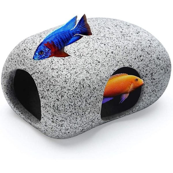 Akvariumsteiner for fiskeoppdrett, lek og hvile, små keramiske dekorative steiner for akvarium