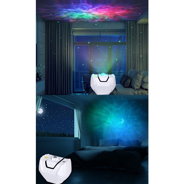 Projektorlampa, Uppgraderad Stars Night Light-projektor, 10 färgglada Moon Star Aurora Roterande nattlampa, Galaxy Led Light-projektor med wifi