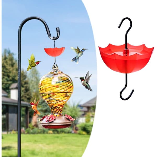 Myrsäker paraply för kolibri- och piplärkfoderautomater, stor kapacitet med krokar, kompatibel med nektarfoderautomater