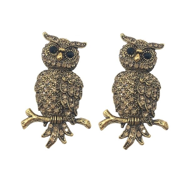 2. Rhinestone Ugle Broche Fugl Dame Alloy Krystal Smykker Ugle Broche Nål Dyrebrocher til Dekoration Som Vist M