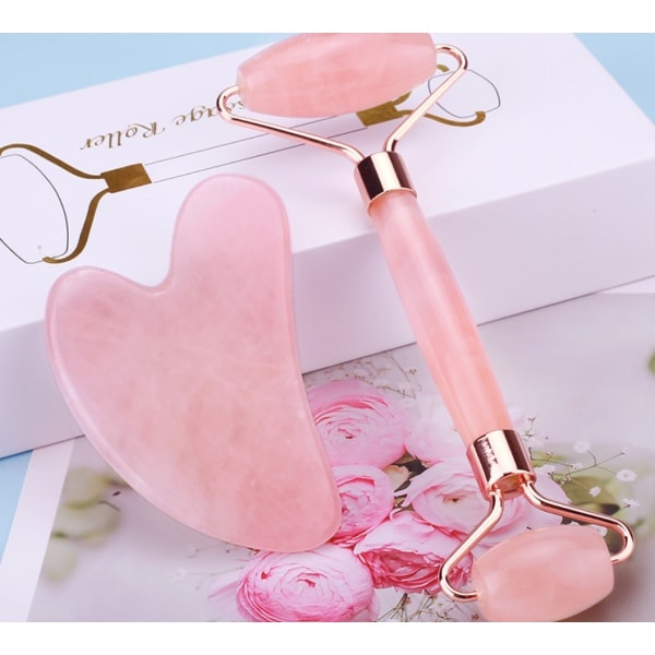 Rose Quartz Massager för avslappning av ansiktsmuskler