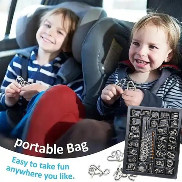 Luban Lås Pedagogiska Intellektuella Leksaker IQ Leksaker Metallpussel Br 40st one-size