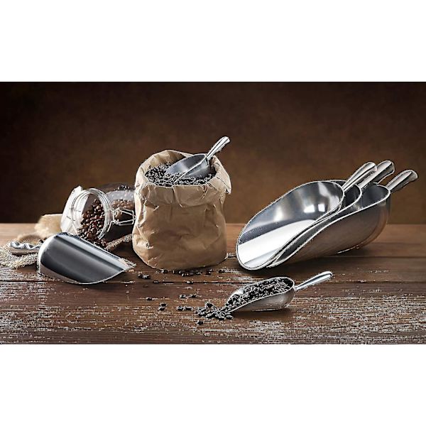 Ett stycke gjuten aluminium rundbottnad bar ismjöl Utility Scoop, 24 ounce, Silver (endast handtvätt) (shikai)-yuhao