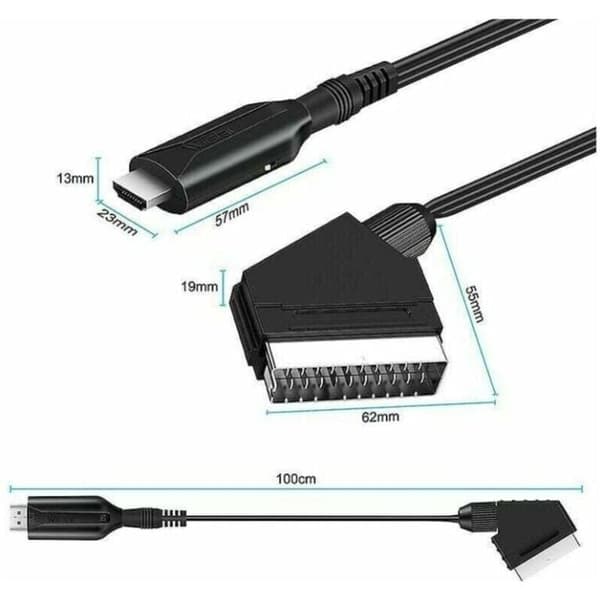 HDMI till Scart-omvandlare med ljudvideoadapter för HDTV, DVD, dekoder, PS3 - Kompatibel med PAL/NTSC - Starlight RW