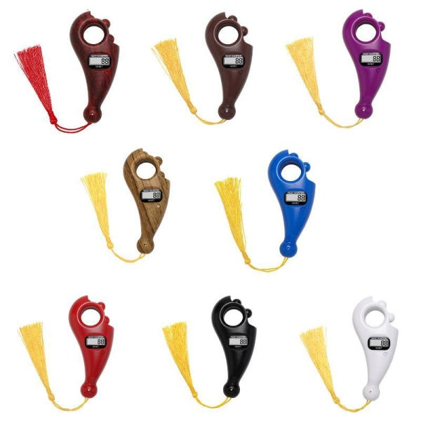 Perleteller Bønn Digital Tasbih for Meditasjon Avslapping Aktive Fingre Svart