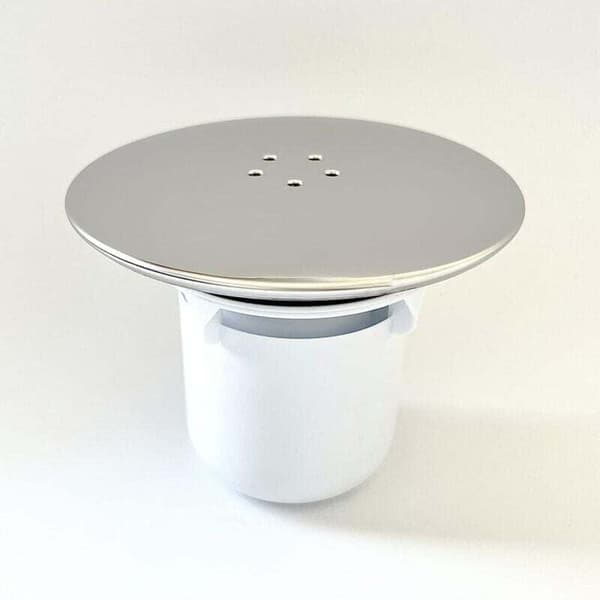 Duschbrunnsil, 90 mm högflödes duschplugg, duschkar plugghåls täckning, kromfinish duschbrunnsil