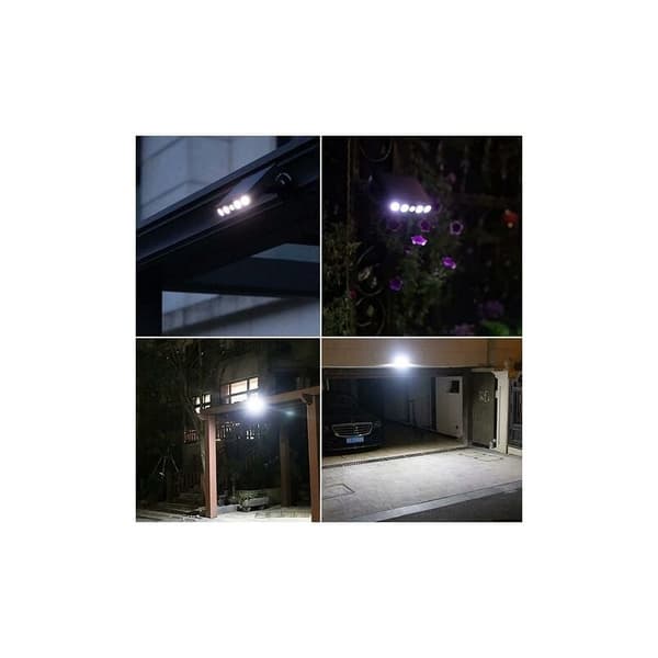 Justerbar og vanntett utendørs solcellelampe med bevegelsessensor - hvitt lys - 6000K