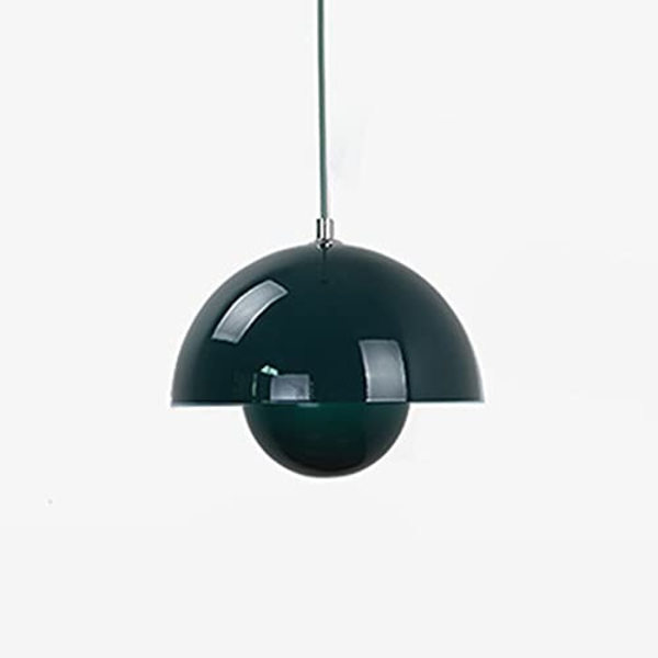 CraftThink LED-pendelbelysning, kulformad infälld belysning, modern metallupphängning, taklampa för vardagsrum, sovrum, matsal, grön, 10 tum Grön 10 tum