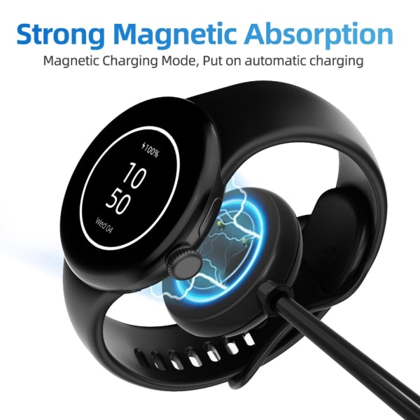 Magneettinen langaton latausteline USB-latauskaapelilla Pixel Watch 2:lle