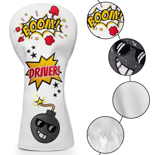 Golfklubbs huvudskydd Golfträskydd VIT DRIVER SKYDD DRIVER Vit Driver Skydd-Driver Skydd White Driver Cover-Driver Cover