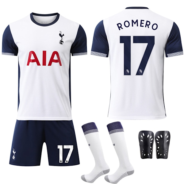 2024-25 Ny Tottenham Hotspur Hjemmefodboldtrøje NR. 17 NO.17 with socks+protective gear #22