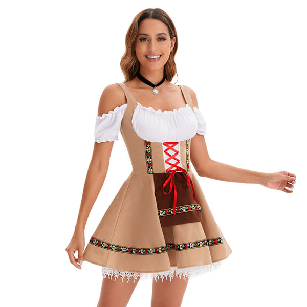 Oktoberfest Kostume Karneval Party Øl Kostume Pige Kjole Sæt 31643 brown 2XL