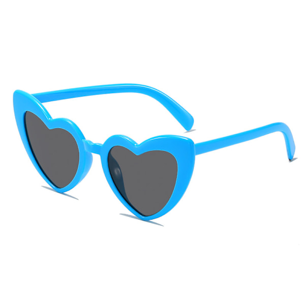 Hjärtformade solglasögon för fester, snygga solglasögon för män och kvinnor Blue frame gray lens