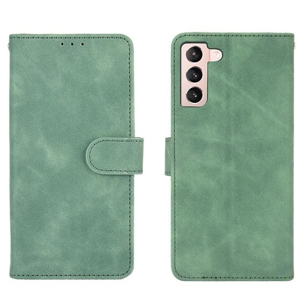 Fodral för Samsung Galaxy S21 Plus Premium Läder med Korthållare Flip Folio Magnetiskt Fodral Etui Coque - Svart Grön