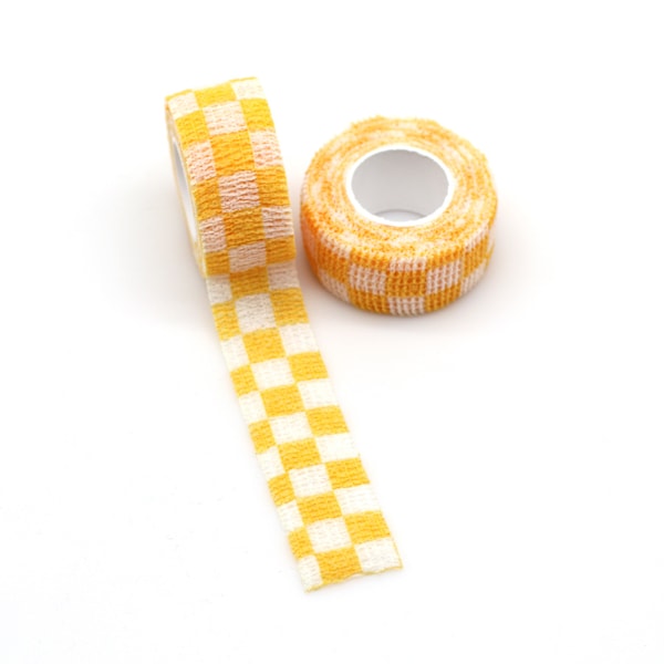 Sormiside, sarvi- ja hankaumissuojus, itseliimautuva, piirretty, käsikirja White and yellow grid 2.5CM*4M