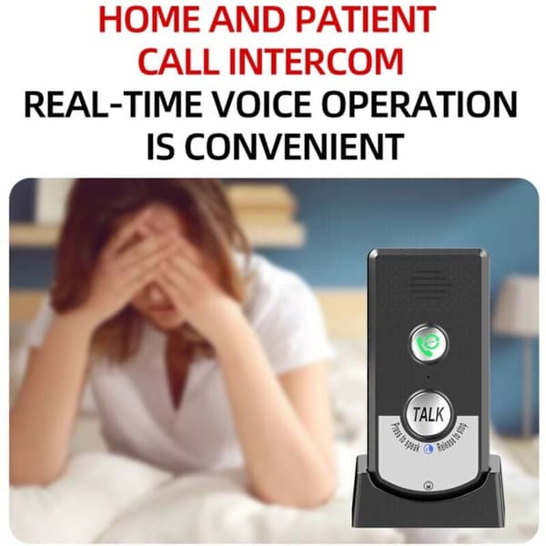 2-pakning trådløs intercom, langtrekkende bærbar intercom for eldre, rom-til-rom-kommunikasjon, ringeklokke, kompatibel med Philips